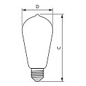 Philips Lampadina Forma Edison MASTER VALUE VINTAGE ST64 ST64 E27 4W 250lm 1800K CRI 80 dimmerabile