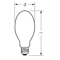 RADIUM LED HPM-Retrofit, RL-HRL80 840/F/E27 EM f�r Quecksilberdampflampen, KVG / 230V AC, E27, 24W 4000K 4000lm 330�, schaltbar, matt