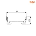 Profil en U MEDIUM - FOR 2 STRIPS plat, version pour montage en surface, couvert de poudre, blanche
