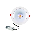 Downlight GLAN M rond, adapté aux postes de travail avec écran IP20, couvert de poudre, blanche