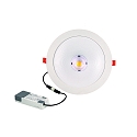 Downlight GLAN L rond, adapté aux postes de travail avec écran IP20, couvert de poudre, blanche