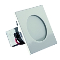 LED Wall recessed spot LARA V2, square, WW, 1W, 2900K | 3200K, 55lm, IP40, white