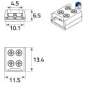 Rutec Zubehör für LED Strip VARDAflex (einfarbig, Breite 1cm) - Einspeisungs-Verbinder SCREW, IP20, Schraubkontakte, transparent