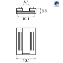 Rutec direct connector VARDAFLEX COB SELECT 1CM - GAPLESS 3-pole, transparent