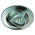 Alu-Druckguss-Einbaustrahler für MR16, IP20, Ø 8.2cm, mit Sprengring, ohne Fassung, schwenkbar, eisen gebürstet