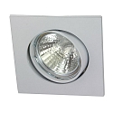 Die-cast Recessed spot QUADRO for MR16, swivelling, IP20, white matt