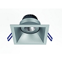 Luce da incasso TOM SQUARE(EMPTY CASE FOR LED MODULE 5CM) angolare, girevole, senza presa IP20, argento opaco dimmerabile