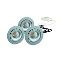 Luce da incasso GAIL girevole, Set di 3 IP40, lucido, argento dimmerabile 18W 718lm 3000K 36� 36� CRI 90-100