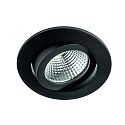 Downlight TALU Plug&Play rond, pivotant IP20, noir mat gradable