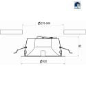 Rutec Downlight CYRA+ XL - Ø 320MM / CRI80 rigide, contrôlable par DALI, multipower IP20, blanc trafic gradable