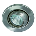 Stahl-Einbaustrahler KUGEL f�r MR16, IP20, �8cm, mit Sprengring, ohne Fassung, kardanisch 30�/180�, eisen geb�rstet