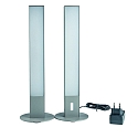 Luce da scrivania TEIGLIN M Set di 2, radiazione laterale, con dimmer a sfioramento IP20, argento-grigio dimmerabile