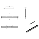 Luci a sospesione IRIMA P PENDANT CANOPY rigido, per VDU IP20, alluminio bianco