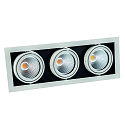 recessed luminaire CORU-80K 3 flames, square, cardanic swivelling IP20, white dimmable