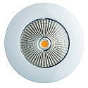 Plafonnier encastr CALINA COB rond, rigide IP54, transparent, blanche, laqu