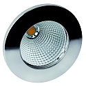 ceiling recessed luminaire CALINA COB round, rigid IP54, stainless steel brushed, transparent