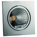 recessed spotlight GLIN COB 500MA swivelling, square, current constant IP40, silver matt dimmable
