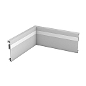 Zubeh�r f�r Aluminium-Sockelleiste PFG400 - Eckverbinder, innen, 25 x 1.3 x 8cm, Silber