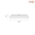 SIGOR Plafoniera SQUARE IP20, argento dimmerabile