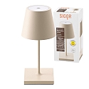 SIGOR Lampe de table à accu NUINDIE MINI rond, CCT Switch, dimmable IP54, beige dune gradable SIGOR Lampe de table à accu NUINDIE MINI rond, CCT Switch, dimmable IP54, beige dune gradable