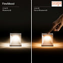 SIGOR battery table lamp NUTALIS MINI IP54, graphite grey dimmable