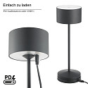 battery table lamp VELUNA IP44, night black dimmable