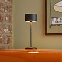 battery table lamp VELUNA IP44, night black dimmable