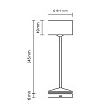 battery table lamp VELUNA IP44, night black dimmable