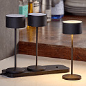 battery table lamp VELUNA set of 3 IP44, night black dimmable