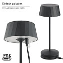 battery table lamp FACETTA IP44, night black dimmable