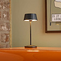 battery table lamp FACETTA IP44, night black dimmable