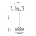 battery table lamp FACETTA IP44, night black dimmable