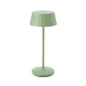 battery table lamp FACETTA IP44, sage green dimmable