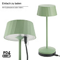 SIGOR Lampe de table  accu FACETTA IP44, vert sauge gradable