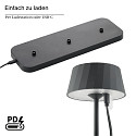 battery table lamp FACETTA set of 3 IP44, night black dimmable