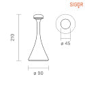 SIGOR battery table lamp NUDROP MINI IP54, sage green dimmable