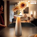 SIGOR Lampe de table à accu NUFLAIR CCT Switch, avec variateur tactile, perforé IP54, beige dune gradable