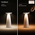 SIGOR Lampe de table à accu NUFLAIR CCT Switch, avec variateur tactile, perforé IP54, beige dune gradable