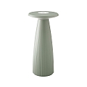 battery table lamp NUFLAIR CCT Switch, with touch dimmer, perforated IP54, sage green dimmable