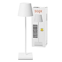 SIGOR Lampe de table  accu NUINDIE USB-C rond, CCT Switch, avec variateur tactile IP54, blanc neige gradable