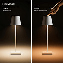 LED-Akku-Tischleuchte NUINDIE USB-C, IP54, rund, 38cm, 2.2W 2200K/2700K (FlexMood), mit Touch-Dimmer + USB-C