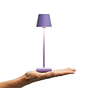 SIGOR Lampe de table  accu NUINDIE POCKET USB-C rond, CCT Switch, avec variateur tactile IP54, violette gradable