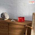 SIGOR Lampe de table à accu NUTALIS IP54, rouge feu gradable