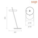 SIGOR battery table lamp MAHINA IP20, white dimmable