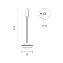 battery table lamp NUCANDLE IP54, glossy, black dimmable