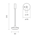 battery table lamp NUCANDLE IP54, glossy, black dimmable