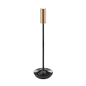 Lampe de table  accu NUCANDLE IP54, scintillant, cuivre, noir gradable