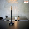 SIGOR battery table lamp NUCANDLE IP54, glossy, copper, black dimmable