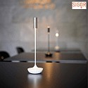 SIGOR battery table lamp NUCANDLE IP54, chrome, glossy, white dimmable
