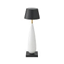 Lampe de table � accu THALA rond, CCT Switch, avec variateur tactile IP65, noir nuit, c�ramique blanche gradable